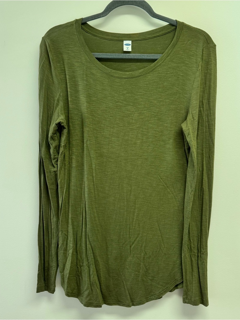 Old Navy Olive Green Long Sleeve Crew Neck Luxe Tee Size M